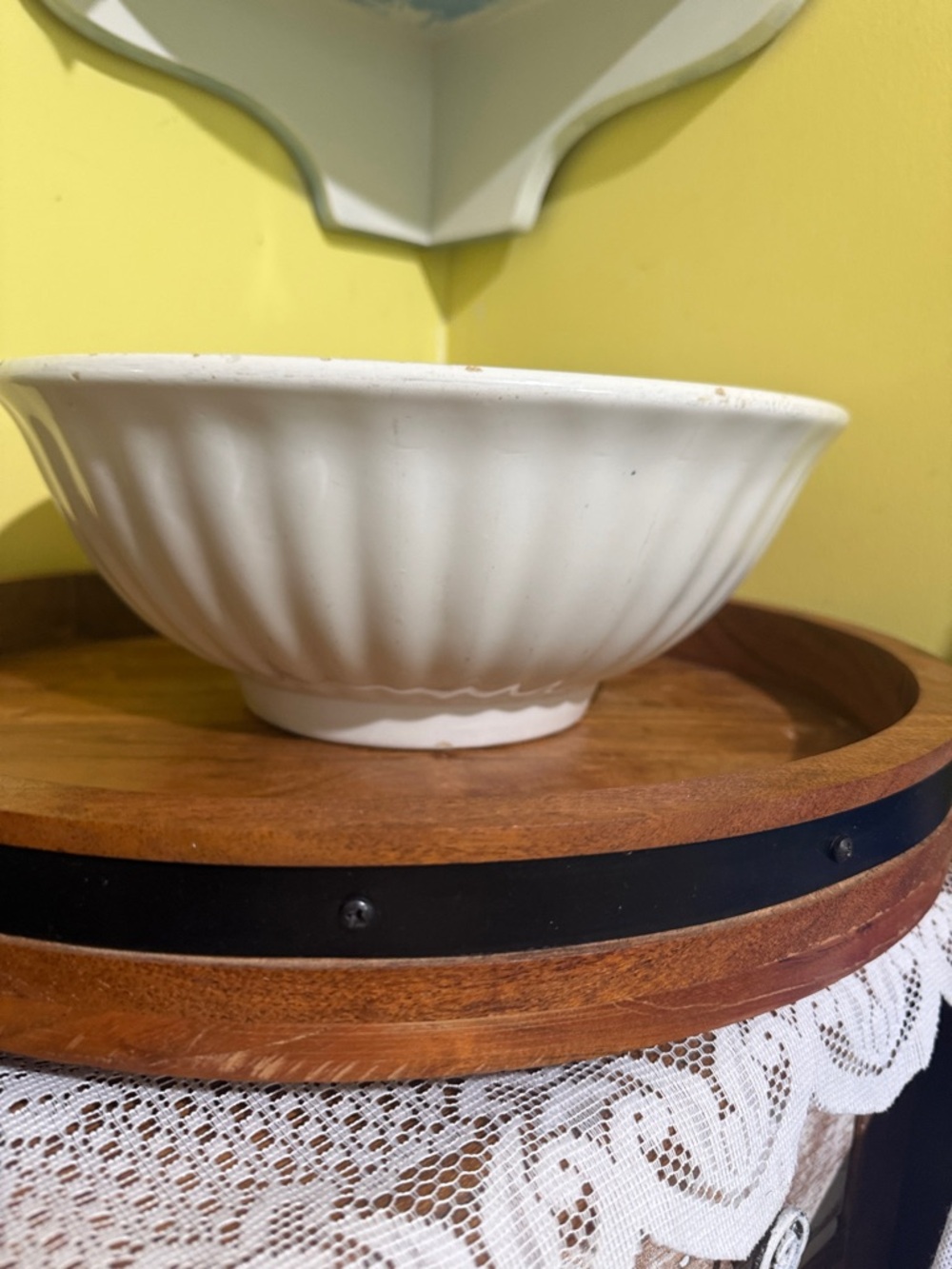 vintage La Primula Italian ceramic striped serving bowl largest